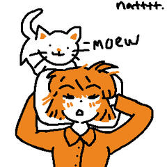 Sleepy Girl w/ Cat (MSPAINT)